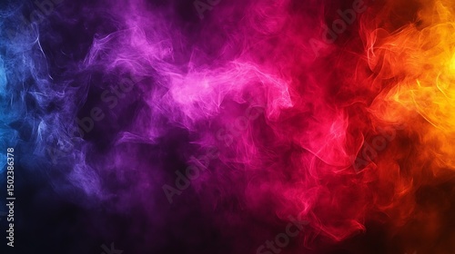 Abstract smoke patterns in vibrant colors