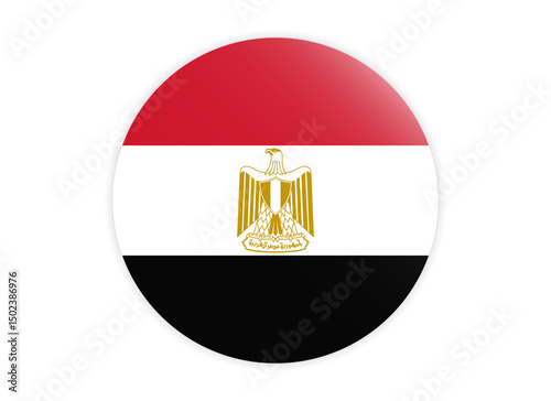 Egypt Flag icon. Round flag of egypt icon design, vector illustration