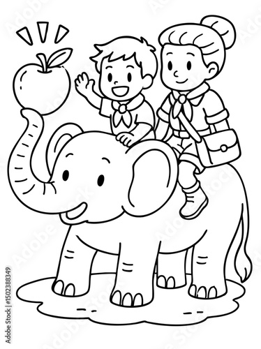Playful Elephant Doodle Art