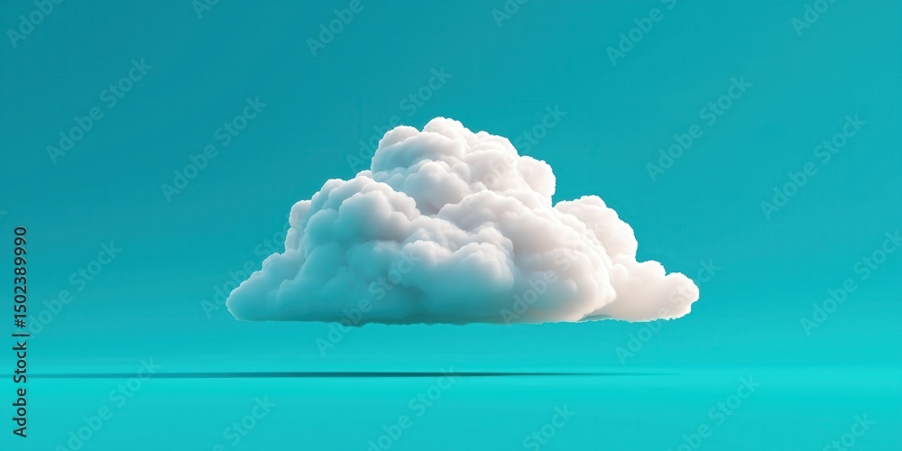 Isolated white cloud on a turquoise background Isolated white cloud on a turquoise background
