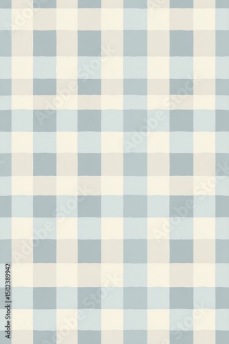 Soft dusty blue and cream gingham pattern, perfect for textiles, home decor, fashion, stationery, and creative seamless design projects.