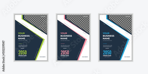 Set Corporate Book Cover Design Template in A4. Can be adapt to Brochure, Annual Report, Magazine,Poster, Business Presentation, Portfolio, Flyer, Banner
