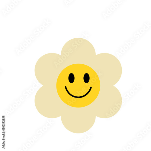 Funny retro groovy flowers  vector illustration 