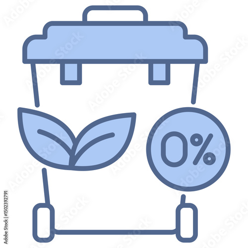 Zero Waste Blue Icon