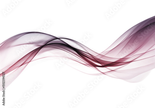 Flowing Curved Gradient with Deep Purples and Soft Pastel Colors, On Transparent Background, Png