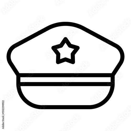 Police hat icon. Vector line icon