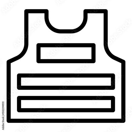 Bulletproof vest icon. Vector line icon