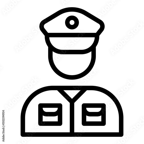 Police officer icon. Vector line icon