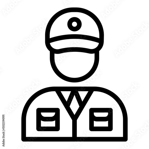 Security guard icon. Vector line icon