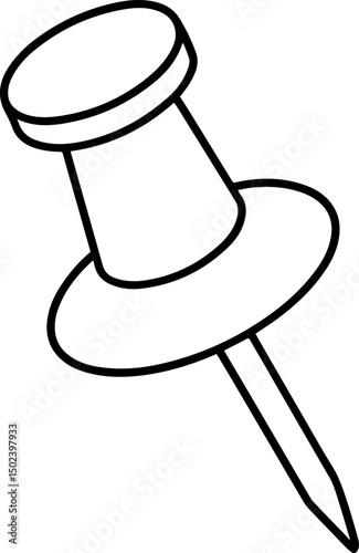 pushpin outline vector illustration, coloring book page line art