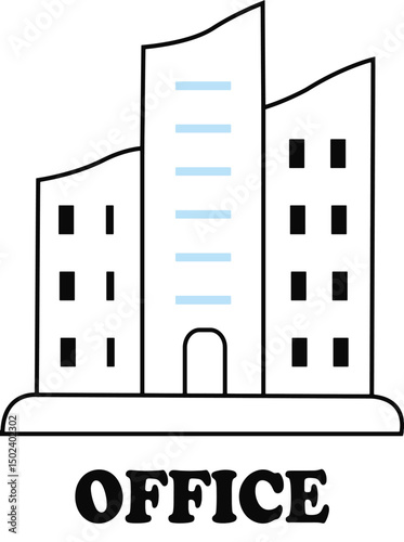 Vector illustration of a building icon for server technology and data center networks