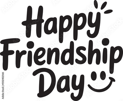 Cheerful Happy Friendship Day with Smiley Face Vector Design