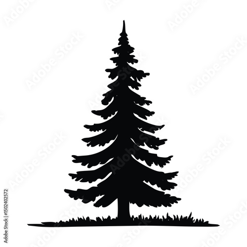 A vibrant set of evergreen Christmas trees, perfect for holiday season illustrations, gift, winter, natural, coniferous, decorations, seasonal, happy, greenery, festive. 