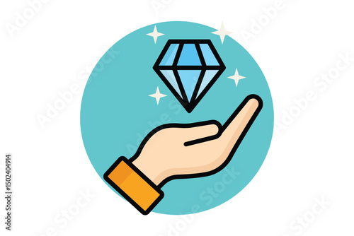 Value icon. colored outline icon style. icon related to branding. business elements vector illustration