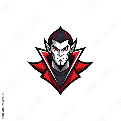 Flat and Minimal Vampire Costume logo vector illustration isolated on white background