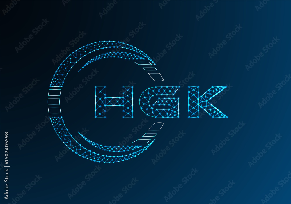 Naklejka premium HGK low poly letter logo vector design. HGK lower poly logo design.