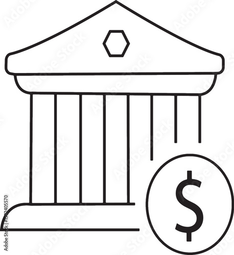 Building bank business concept with a house and dollar sign icon