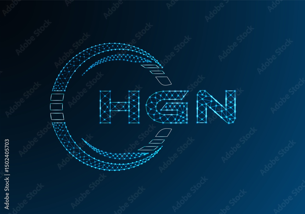 Naklejka premium HGN low poly letter logo vector design. HGN lower poly logo design.
