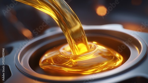 Oil being poured into a mechanical component