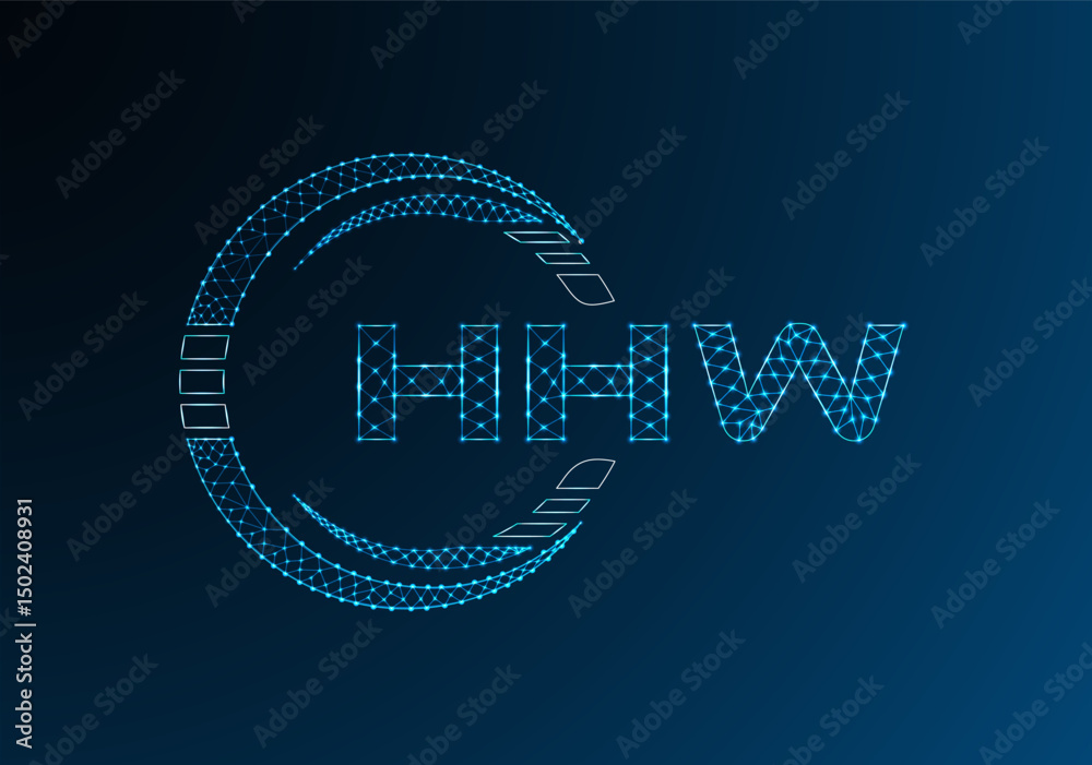 Naklejka premium HHW low poly letter logo vector design. HHW lower poly logo design.