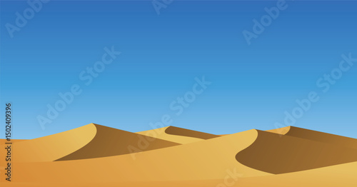 Desert landscape, Beautiful sand dunes with blue sky