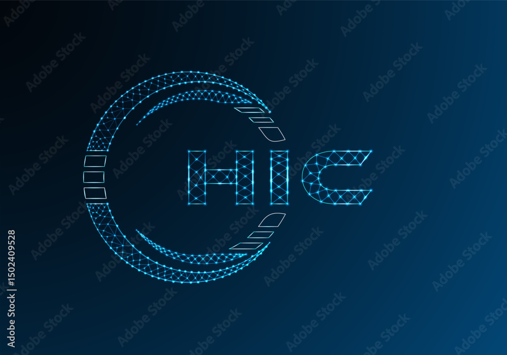 Naklejka premium HIC low poly letter logo vector design. HIC lower poly logo design.