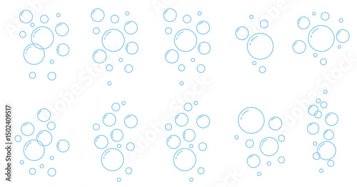 Air bubbles outline sign. water bubbles icon, gas balloons