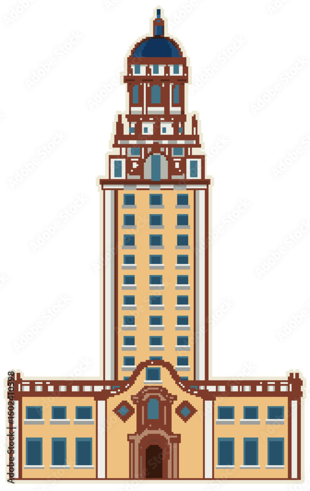 Obraz premium Historic Tower Vector Illustration with Classic Architecture
