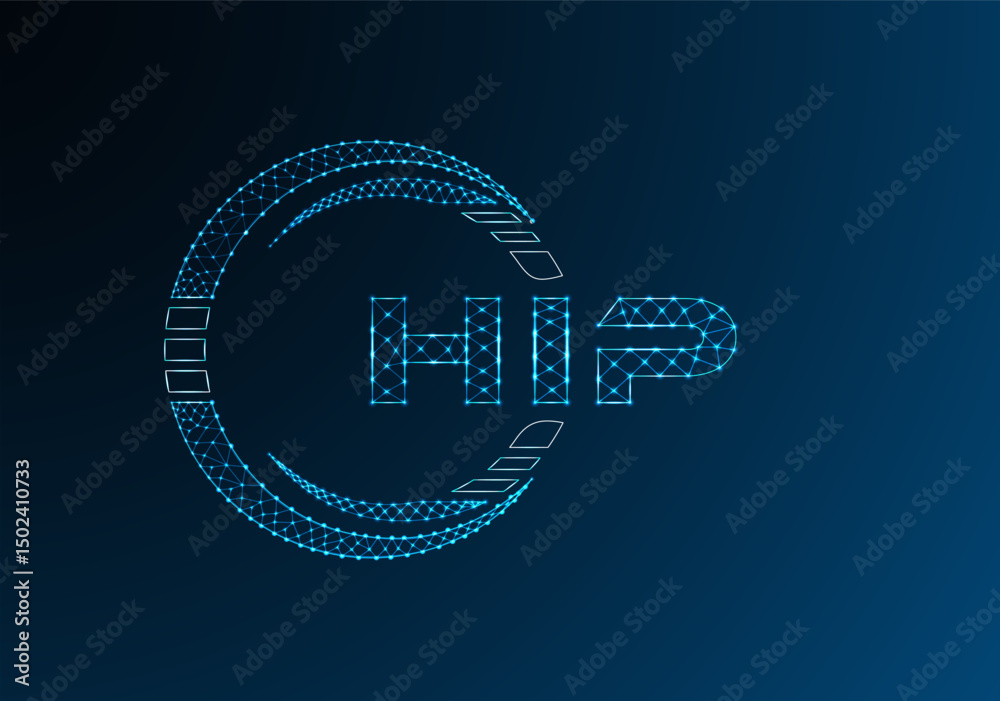 Naklejka premium HIP low poly letter logo vector design. HIP lower poly logo design.