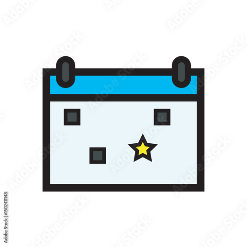 Calendar icon with one day marked by a star, ideal for representing standout days, VIP events, or key deadlines.