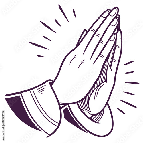 Folded Hands in Prayer Seeking Divine Intervention and Spiritual Connection