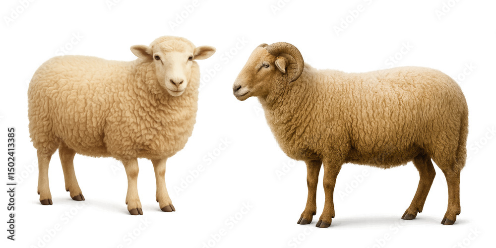 Naklejka premium Two sheep standing next to each other on a black background image here silhouette