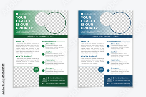 Corporate Modern & Unique Healthcare Medical Poster Or Flyer Design Editable Template Or Layout For A4 Print