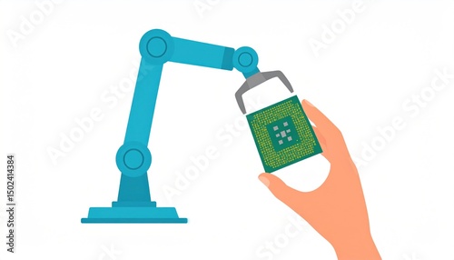 Chip Being Held by Robotic Arm
