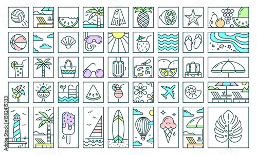 Summer icons set