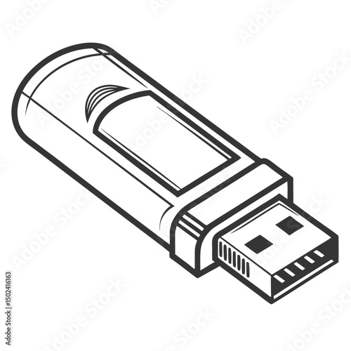 Usb pendrive icon, usb icon, vector usb icon on white background. Adobe Illustrator Artwork