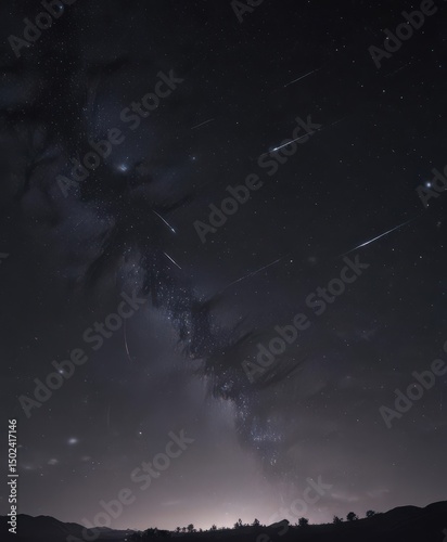 Dark, star-studded night sky  Intense cosmic sparkle , starfield, night photography, cosmoscape