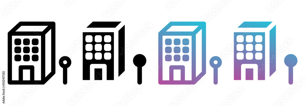 Fototapeta premium city best multistyle icon sheet collection