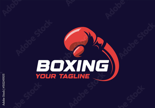 Boxing Club Logo Design Vector Illustration