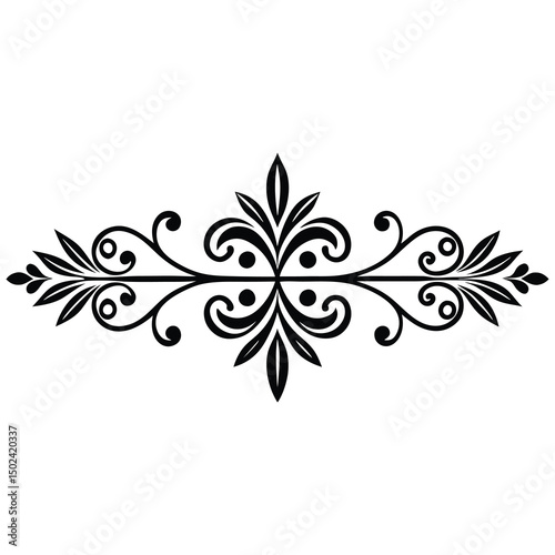 Chic Victorian Baroque Divider Vector with a Sleek Modern Design for Elegant Accents