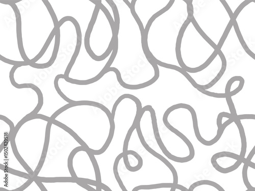 Intricate Seamless Pattern Abstract Grey Line Design on White Background Showing Creativity