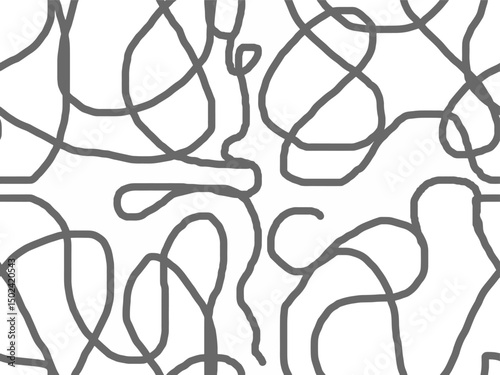 Intricate Seamless Pattern Abstract Grey Line Design on White Background Showing Creativity