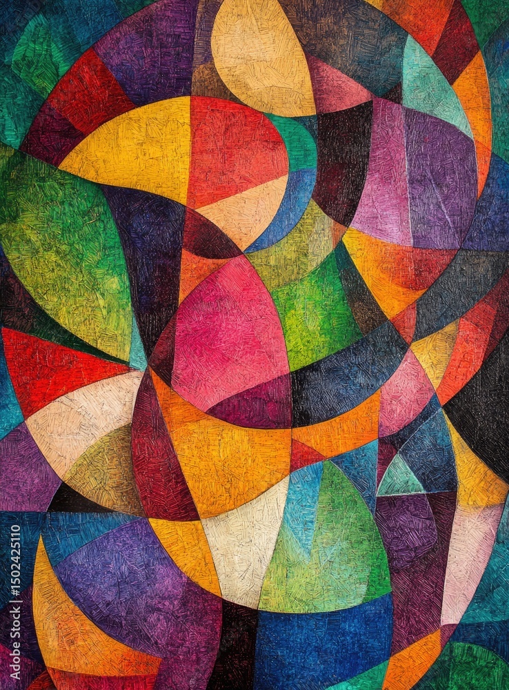 Fototapeta premium Abstract art with vibrant, overlapping shapes