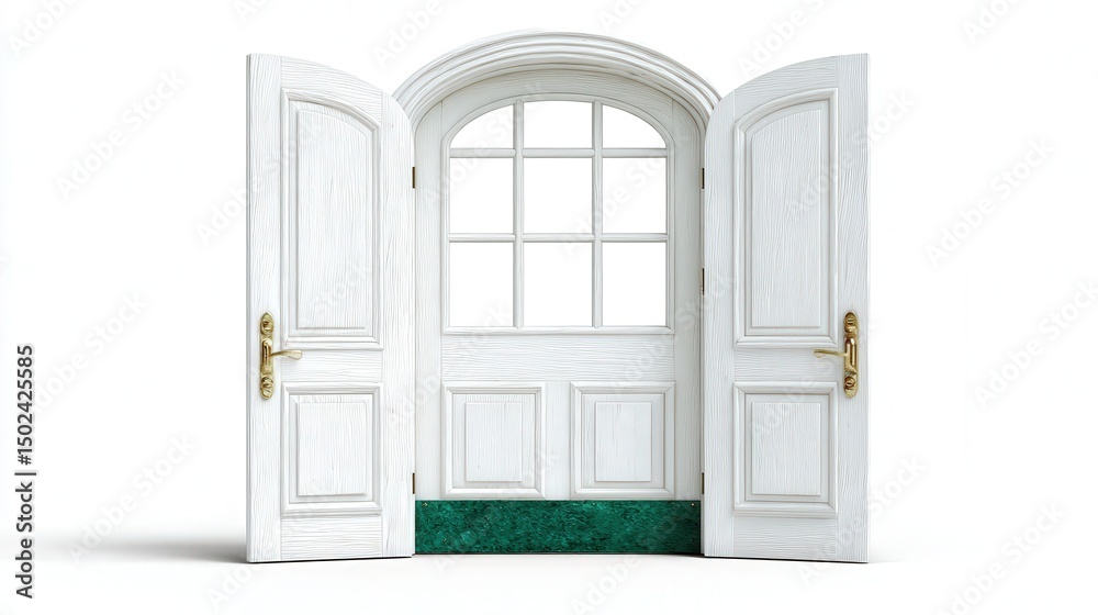 Obraz premium Plaster Door Isolated on White Background. Generative AI