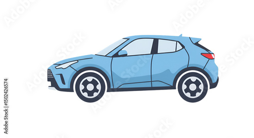 Light blue SUV side view