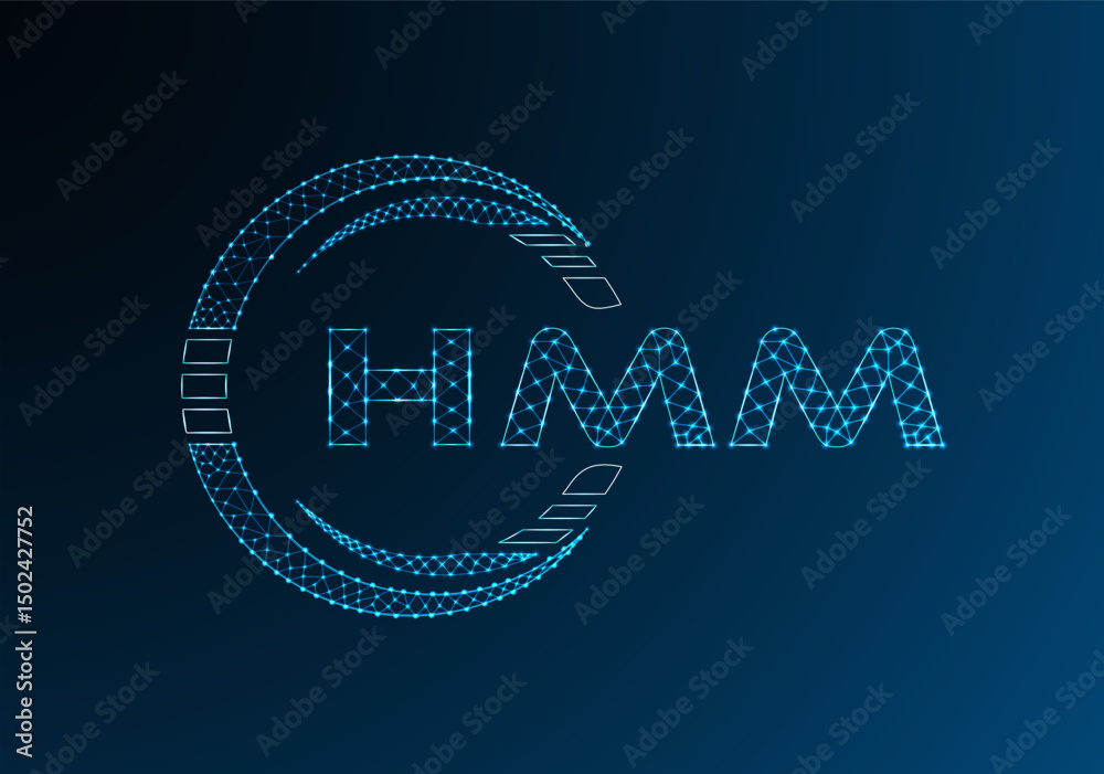 Naklejka premium HMM low poly letter logo vector design. HMM lower poly logo design.