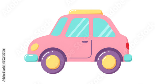Pink cartoon car