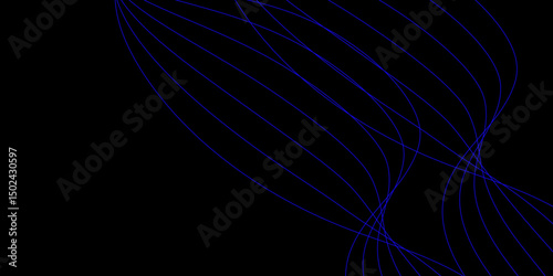 Abstract blue background with a glowing abstract waves. Abstract wave element for design. Digital frequency track equalizer, Futuristic background design. Long exposure, Light painting photography.