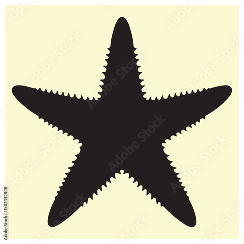 A black silhouette of a Starfish vector