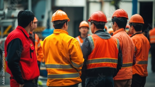 Workers in safety gear